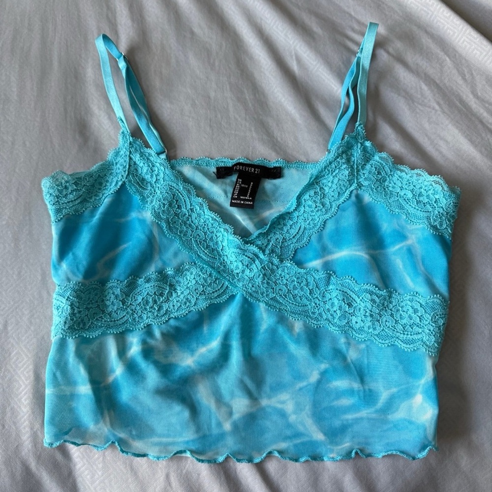 Forever 21 Turquoise Lace Cami